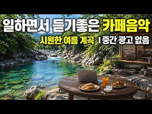 일하면서 듣기 좋은 카페음악 ☕ 시원하고 차가운 계곡 카페 BGM🌞 업무·공부·힐링 라이브 (중간 광고 없음) | 8/12
