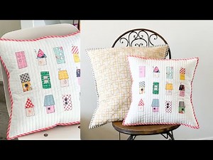 How to sew a Little Town Pillow | Mini House Applique | Christmas Home Deco DIY