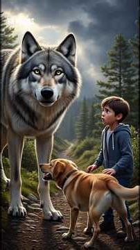 Golden Labrador vs Wild Wolf – What Happened Next Is Amazing! #doglovers #petstory #wildlife