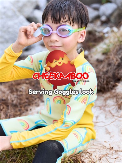 Wear Goggles ❌ Served With Goggles 💅 #Cheekaaboo #StayActiveWithCheekaaboo #BabySwimwear #KidSwimming #SwimmingWithBaby