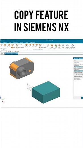Siemens NX Copy Feature (Power copy): Copy Any Feature Instantly! | #cad #siemensnx #caddesign #ugnx
