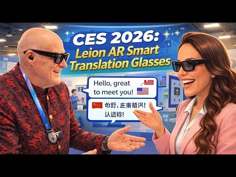 LEION Hey2 Professional AR Translation Glasses at CES 2026 - Over 100 Languages, 0.5s Response