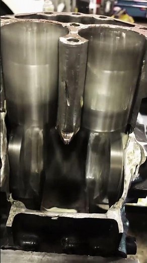 Two Cylinder Engine Combustion Process Inside Block