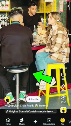 WILD Broken Chair Prank! 🤯 | Funny Public Reaction 😂 #shorts