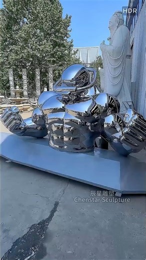 Hand-Forged Mirror Stainless Steel Figure Sculpture