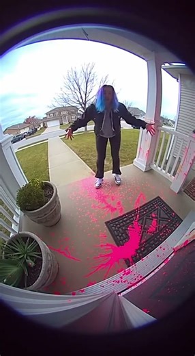 The Loudest Paint Explosion Ever Caught on Camera! #Ring #PackageThiefFail #PaintExplosion #Funny