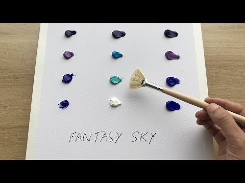 Daily Challenge #1 / Acrylic / How to paint a fantasy sky with Acrylic