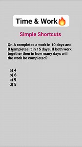 7.5K views · 208 reactions | Time and Work Tricks | #math #viral #reels | Exam Approach | Facebook