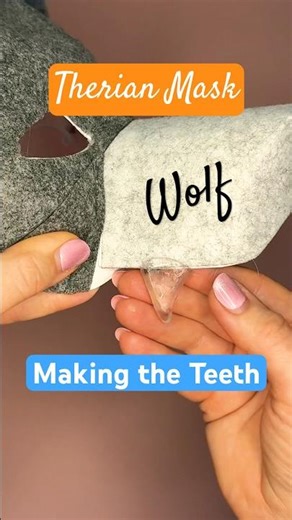 Making the Teeth- Therian Mask #therianmask #maskmaking #therian #furry #tutorial #wolfmask