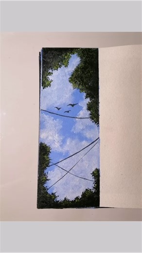 Easy sky painting ☁️🎨 #art #painting #simple #drawing #howtopaint #acrylicpainting