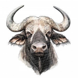 12 African Buffalo Head Clip Art, Watercolor Buffalo Animal PNG, Digital Download, Scrapbook Images, Paper Crafts, Junk Journal - Etsy