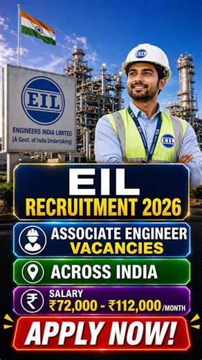 EIL Recruitment 2026 | 29 Vacancies | Associate Engineer Jobs | Apply Now #shorts