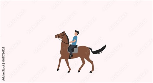 video of young man riding a horse