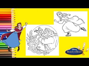 Coloring Beauty & the Beast Princess Belle Ice Skating - Coloring Book