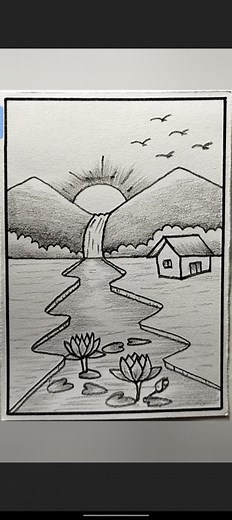 61K views · 732 reactions | Landscape drawing with pencil sketch || Drawing tutoria #tuitorial #technique #pencil #landscape #scetch #facebookpost | Kobir Art And Drawing | Facebook