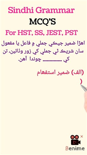 Sindhi Grammar MCQs for Job Test | Important Objective Questions | Sindh Board