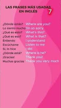 CURSO DE INGLÉS GRATIS | FRASES MÁS USADAS EN INGLÉS GRATIS | Aprende Inglés Gratis | Video 7