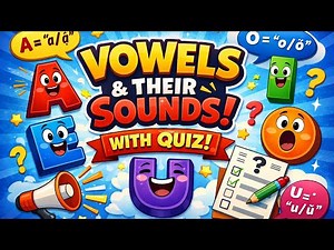 Vowels and their sound with quiz |Fun learning for kids |