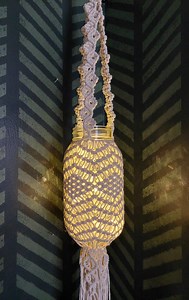 Boho Macrame Hanging Lantern/pendant Light, Boho Lighting, Intricate Detailed Design, Vintage Lighting - Etsy UK