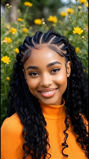 Amazing Cornrow Braids + Curly Hair Look | Hairstyle Inspiration
