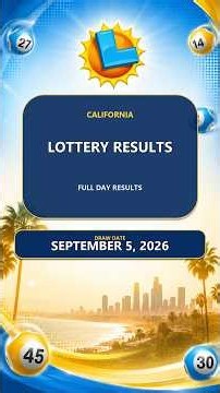California Lottery Results Today – September 5, 2026 #Shorts