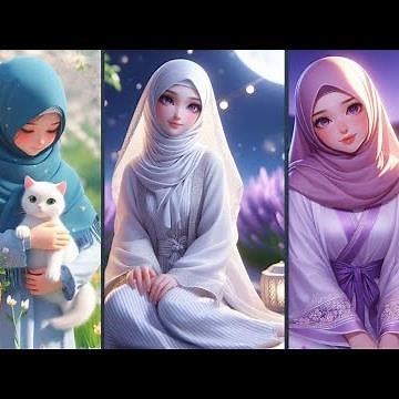 ✨Beautiful cartoon hijab girl dpz part 1। Animated hijab girl dpz ।