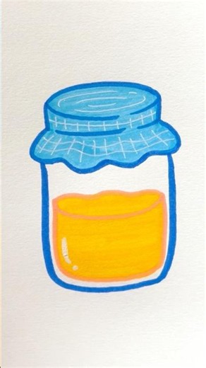 Let’s draw a cute jar with acrylic brush pens | easy drawing for kids #simple #doodleart #kidsvideo