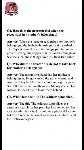 Class 11 English Snapshot | The Address | Most Important Questions & Answers