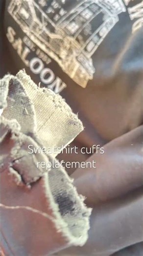 Hoodie cuffs on favorite sweatshirt of son-in-law Salty Dawg Saloon #alaska #sewing #mending