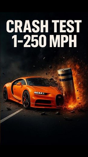 😱⚡️BUGATTI vs Bollard – Crash Test from 1 to 200 MPH!💥