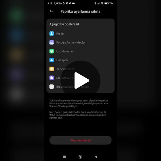 TELEFONA FORMAT ATMAK VEYA SIFIRLAMAK NASIL YAPILIR? -----------------...