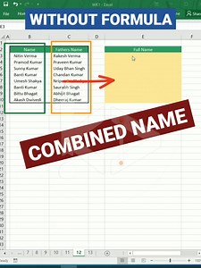 Combine names in excel without formula| combine text in excel without formula join names in excel #addttext #combinetext #jointext #flashfill #excellatesttricks #excelmastertips #exceltricks #dataentry #excelshortcuts #exceltips #exceltricks #bestexceltips #amazingexceltricks #tips&tricks #tipsandtricks #exceltips&tricks #excel2019 #excel2013 #msoffice #exceltraining #msofficetraining #exceltipsandtricks #excelreels #excelquery #interviewquestions #excelinterviewquestions #excelproblem #excelsho