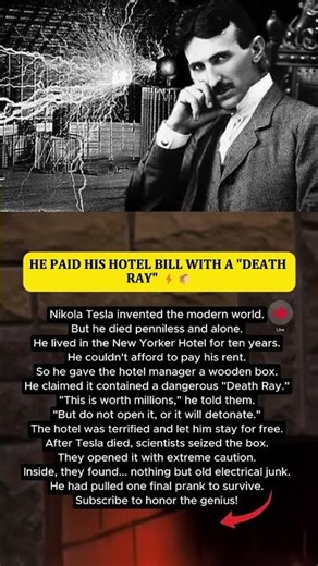 The final trick of Nikola Tesla... ⚡📦 #Shorts #respect #kindness #hero
