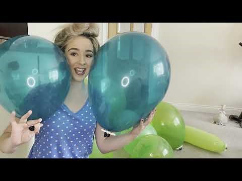 BLOWING UP DIFFERENT SHADES AND THEMED GREEN COLOURED BALLOONS 🎈