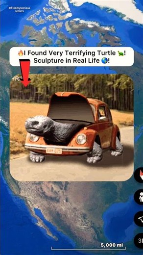 🔥 I Found Very Strange Giant Turtle 🐢 Sculpture On Google Earth🌍! #shorts #findmysterioussecrets