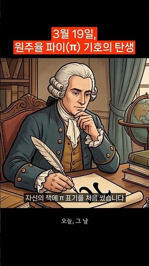 3월 19일, 원주율 파이π 기호의 탄생
