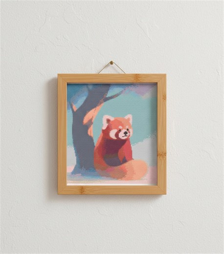 Red Panda Cross Stitch Pattern, 134x150, Cute Animal Gift, PDF Digital Download, Modern Cross Stitch - Etsy
