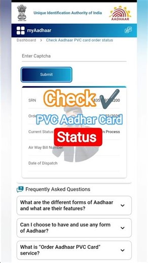 Check ✅ PVC Aadhar Card Status!! #crazyshiv09 ‪@crazyshiv09‬ #aadharcard #pvc