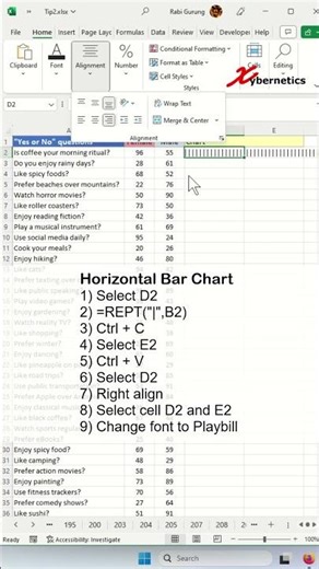 Horizontal Bar Chart - Excel Tips and Tricks #shorts
