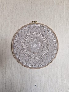 Handmade Needle Lace Wall Decor, Traditional Turkish Oya, Round Embroidery Hoop Art - Etsy
