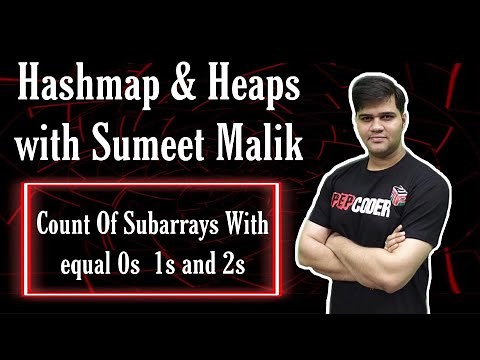 Count Of Subarrays With Equal 0's 1's and 2's | Hashmap Interview Questions Playlist