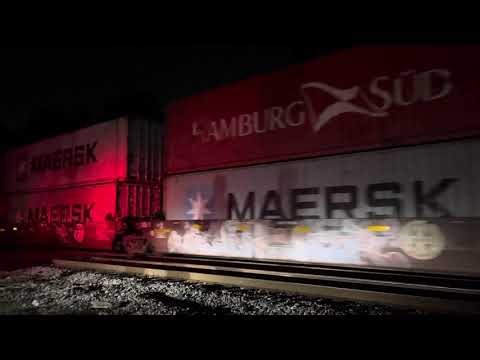 Amtrak P052 Auto Train NB Meets CSX I137 SB Intermodal Train At Pine Street Crossing Florence SC