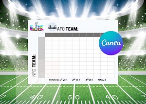 Super Bowl Football Squares Template – Editable 100-square Canva and PDF Grid (digital Download) - Etsy