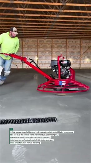 Power Trowel Finishing Fresh Concrete Like a Pro #ConcreteTools #ConstructionUSA #PowerTrowel