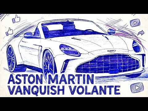 How to draw Aston Martin Vanquish Volante | Speed Drawing