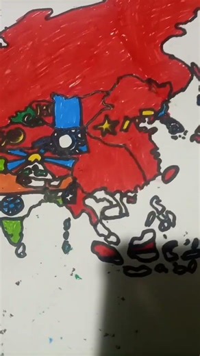drawing Asian country flags 1949