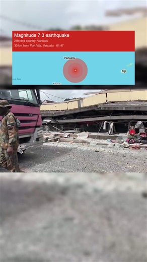 410K views · 5.9K reactions | Breaking News: A powerful 7.3 magnitude earthquake has struck Vanuatu, flattening buildings and causing widespread damage near the capital, Port Vila. Emergency teams are on the ground, and international aid is on standby. Updates to follow as the situation develops. #Vanuatu #Earthquake #BreakingNews #DisasterRelief #PacificEarthquake #StaySafe #EmergencyResponse | Above The Norm News | Facebook