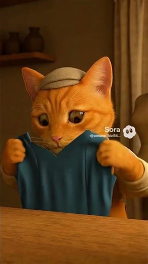 A cat sewed a dress for his daughter using a sewing machine.