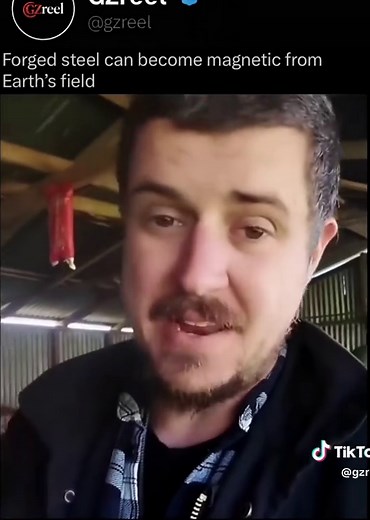 When steel is heated and forged, its internal magnetic domains can align with Earth's magnetic field. As the metal cools, these domains lock into place and give the steel a permanent magnetic direction. This process shows how materials can store a magnetic memory based on their environment. Love Technology? Follow @gzreel Media: @valhallaironworks #steel #earth #material #technology #reels