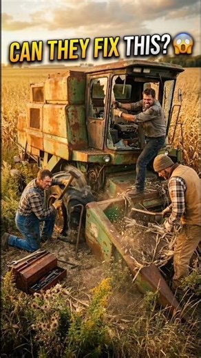 Abandoned Combine Harvester Restoration 😱 From Rust to Beast | Satisfying Timelapse #short